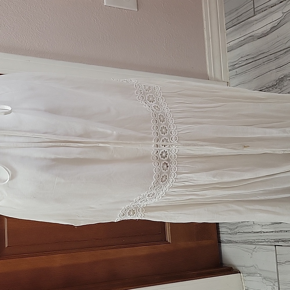 Studio F Ivory Lace Maxi Dress Viscose And Linen - Picture 7 of 9